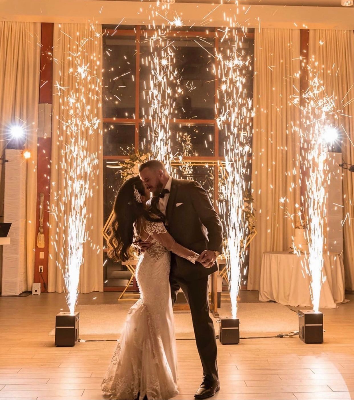 Luxury wedding cold sparks first dance Los Angeles